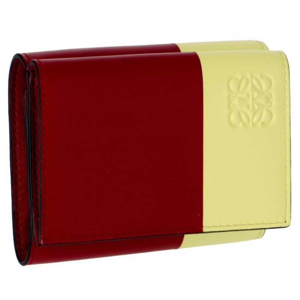 Loewe Color Block Trifold Wallet Raspberry Yellow - image 1